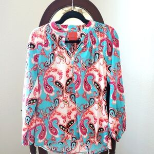 Tracy Negoshian Paisley Multicolor Top Size Small